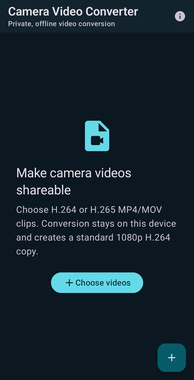 Empty state: make camera videos shareable